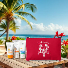 ロブスター – フィッシャーマンコア – ハワイアン-さくらんぼ赤 アクセサリーポーチ