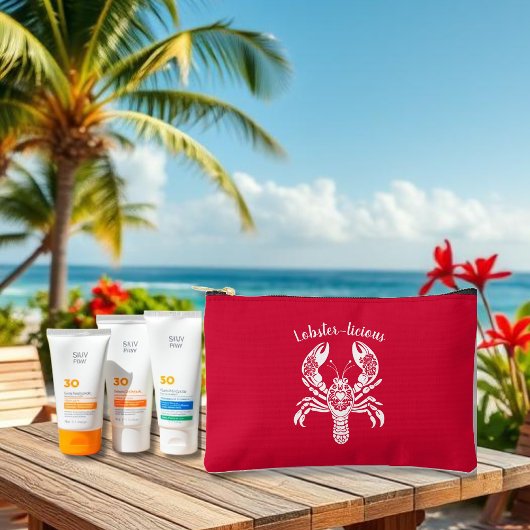 ロブスター – フィッシャーマンコア – ハワイアン-さくらんぼ赤 アクセサリーポーチ