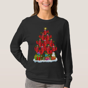 ロブスター フィッシュ クリスマスツリー ライティング サンタ ロブスター クリスマス Tシャツ