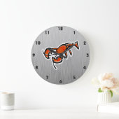 ロブスター; ブラシをかけられた金属一見 ラージ壁時計 (ホーム)