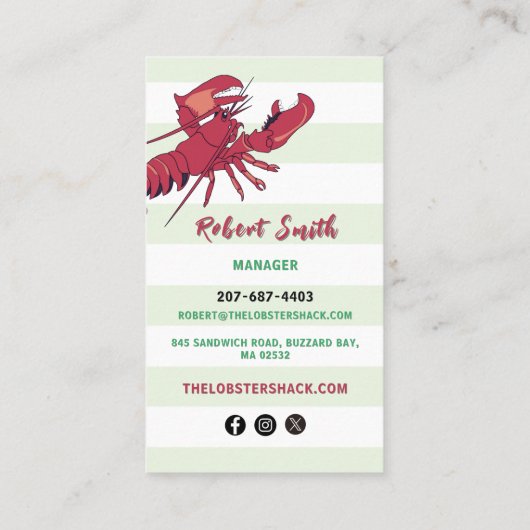 ロブスター 名刺 (裏面)