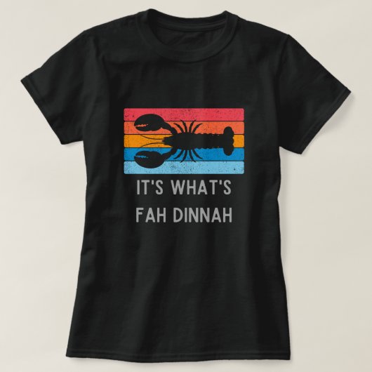 ロブスターFah Dinnah Women'おもしろいsとは Tシャツ (デザイン正面)