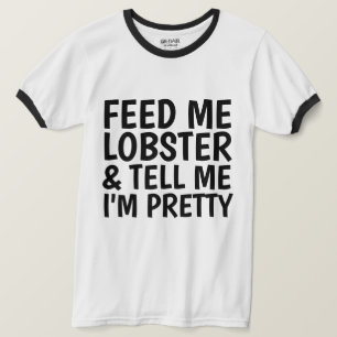ロブスターTシャツメ食べ物を与えイムロブスター、レディース Tシャツ