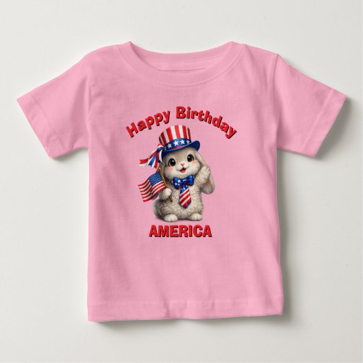 ロブバニー (5歳) 愛国少年Tシャツ ベビーTシャツ (正面)