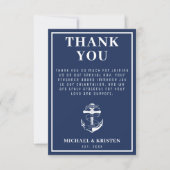 ロブブルー航海のいかり結婚にアンカー サンキューカード (正面)
