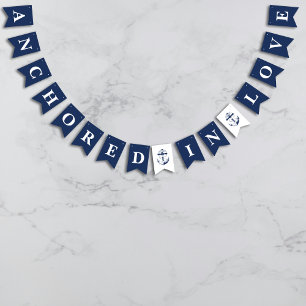 ロブブルー航海のいかり結婚にアンカー バンティングフラッグ