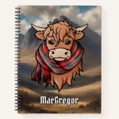 ロブロイとハイランドカウマクレガータータンチェックスカーフ ノートブック (正面)