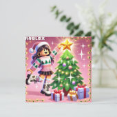 ロブロクズガールズピンク10代ののクリスマスカード シーズンカード (スタンド正面)