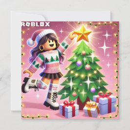 ロブロクズガールズピンク10代ののクリスマスカード シーズンカード