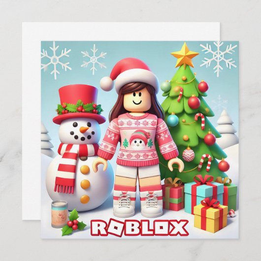 ロブロクソのクラシッククリスマスカー子供へド シーズンカード (正面/裏面)