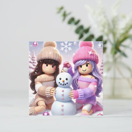 ロブロクソの女かわいらしの子クリスマスカード シーズンカード (スタンド正面)