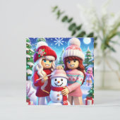 ロブロクソの女10代のの子のかわいらしクリスマスカード シーズンカード (スタンド正面)