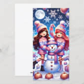 ロブロクソガールズフ10代のラッ名門私立校風のトホリデーカード シーズンカード (正面/裏面)