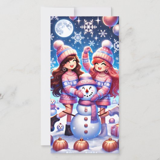 ロブロクソガールズフ10代のラッ名門私立校風のトホリデーカード シーズンカード (正面)