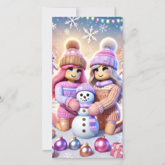 ロブロクソガールズフ10代のラッ名門私立校風のトホリデーカード シーズンカード (正面)