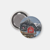 ロブロフテンベルゲンノルウェーランドスケープイラストレーション マグネット (正面/裏面)