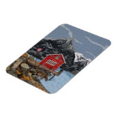 ロブロフテンベルゲンノルウェーランドスケープイラストレーション マグネット (左側)