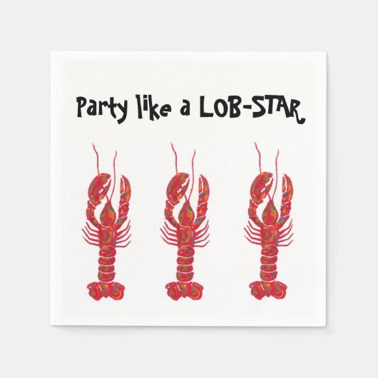 ロブ・スター・ナプキンスのようなパーティー スタンダードカクテルナプキン (正面)