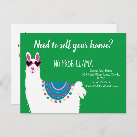 ロブ・ラマの不動産実在マーケティングはラマを売らない ポストカード (正面/裏面)