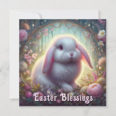 ロプエイドバニーピンクフローラアールヌーボーイースター シーズンカード (正面)