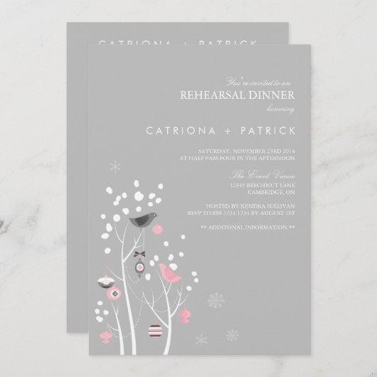 ロベバーズウィンタースノーリハーサルディナー招待状 招待状 (正面/裏面)