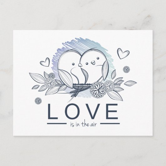 ロベバードパープル結婚フローラ婚約ブライダル ポストカード (正面)