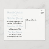 ロベバードピンク&ブルーたった今結婚しました結婚ズ 案内ポストカード (裏面)