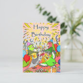 ロベバードブジーcockatielパロレットハッピーバースデー ポストカード (スタンド正面)