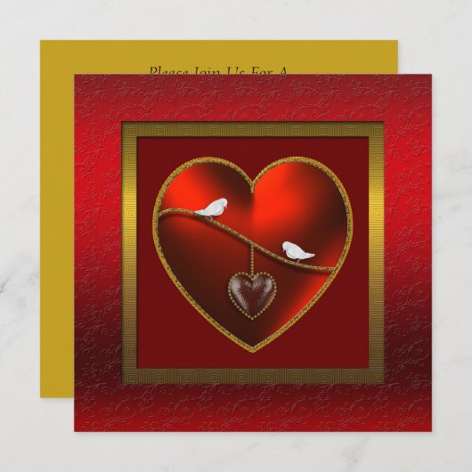 ロベバ結婚ーズ記念日パーティの招待状 招待状 (正面/裏面)