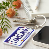 ロベランド・コロラド青ライセンスプレートキーチェーン キーホルダー (正面右)