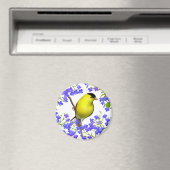 ロベリアの花の磁石のアメリカのオスの金フィンチ マグネット (インサイチュ (食洗機))