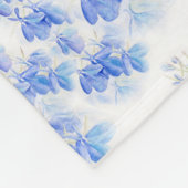 ロベリアストライプのブルーフラワーブランケット フリースブランケット (角)