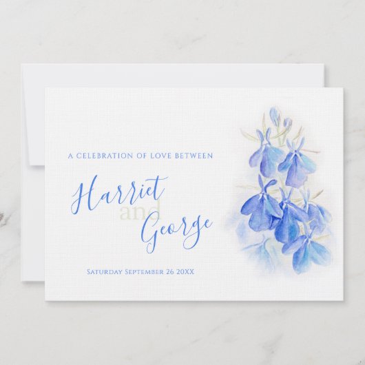 ロベリアブルーフローラ結婚式招待状 招待状 (正面)