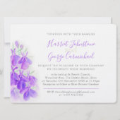 ロベリア紫フローラ結婚水色 招待状 (裏面)