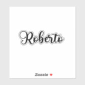 ロベルト名 – 手書き書道 シール (シート)