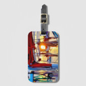 ロペス島のサンセットと帆船ラゲッジタグ ラゲッジタグ (正面縦)