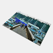 ロペス島のドッグとボート ドアマット (アングル)