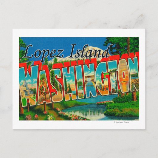 ロペス島,ワシントン – ラージレターシーン ポストカード (正面)