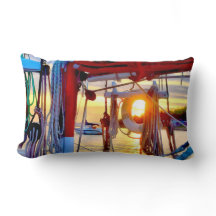 ロペズアイランドセーリングアンドサンセット装飾用クッション