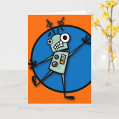 ロボおもしろいット中断グリーティングカード カード (黄色い花)