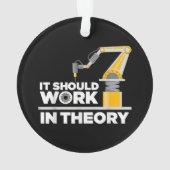 ロボおもしろいティックス男性へアートKids Robot Robotics Eng オーナメント (裏面)