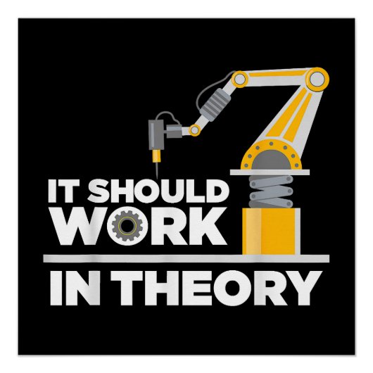 ロボおもしろいティックス男性へアートKids Robot Robotics Eng ポスター (正面)