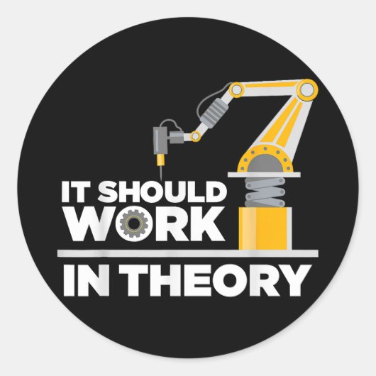 ロボおもしろいティックス男性へアートKids Robot Robotics Eng ラウンドシール (正面)