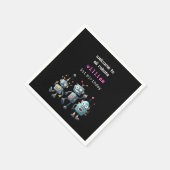 ロボおもしろい熱狂するト誕生日の招待状 スタンダードカクテルナプキン (角)