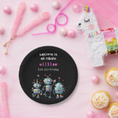 ロボおもしろい熱狂するト誕生日の招待状 ペーパープレート (パーティー)