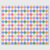 ロボカラフル図解入りの、写真付きのットパターン ラッピングペーパー (フラット)