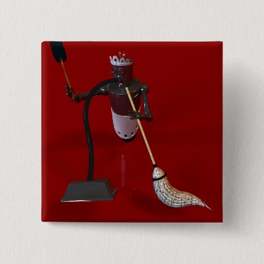 ロボクリーン2ボタン 缶バッジ (正面)