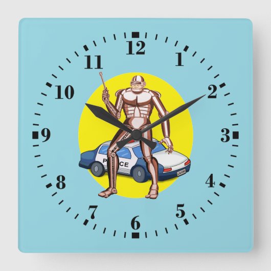 ロボコップ スクエア壁時計 (正面)