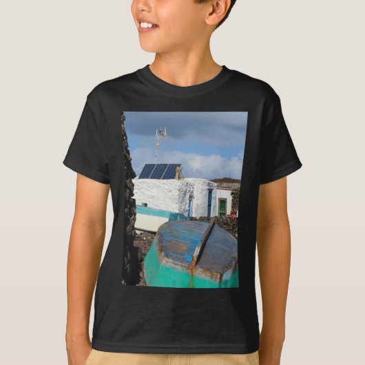ロボス島魚釣りコテージ縦ステッカー Tシャツ (正面)