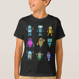 ロボッカッコいいト衣装を着ける少年ロボット Tシャツ